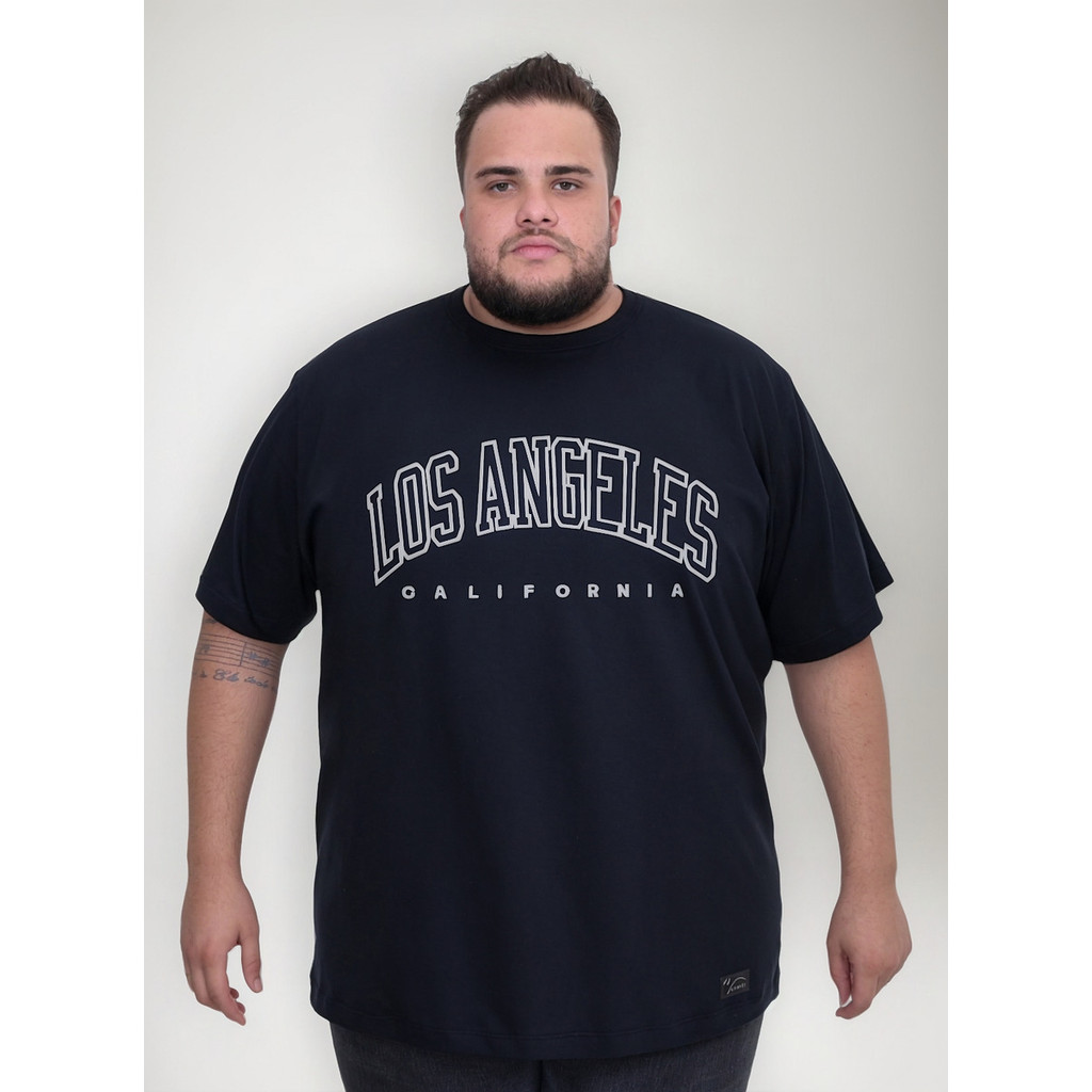 Camiseta Masculina Plus Size Los Angeles California