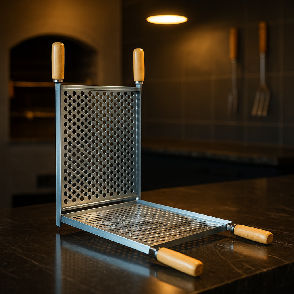 Grelha Dupla Abaulada Para Churrasqueira Em Aço Assar Peixe Frango Linguiça Churrasco em Oferta na Shopee