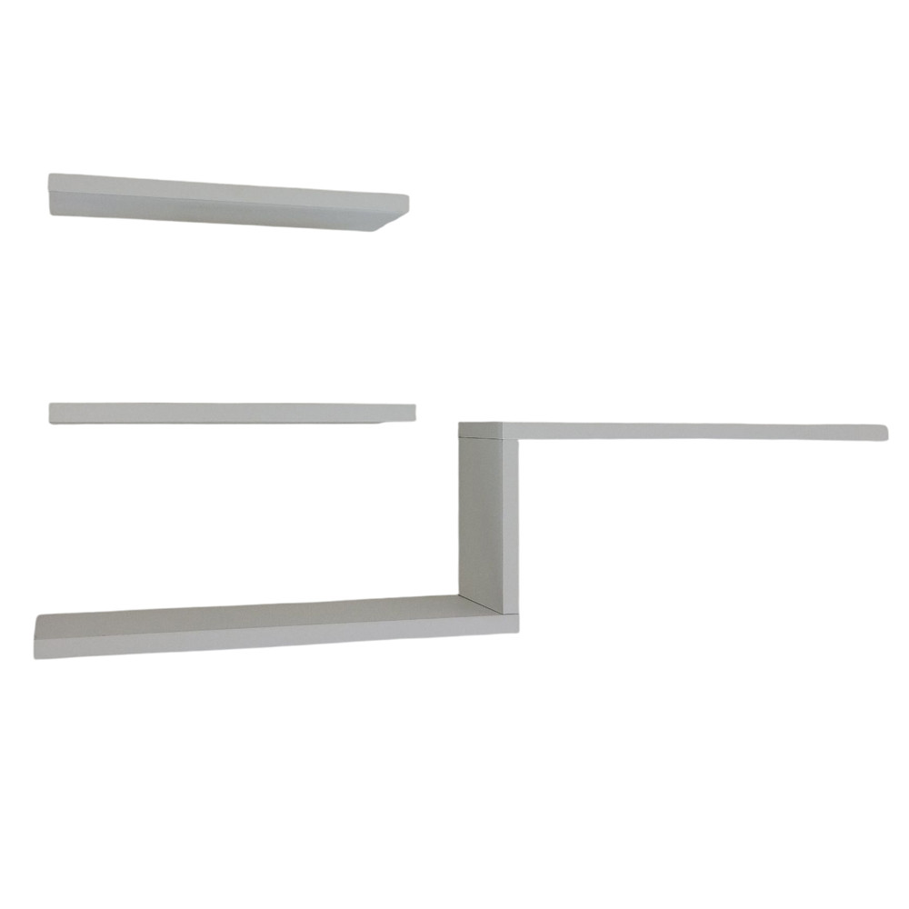 Kit 1 Prateleira Z e 2 Lisa Estante 100% MDF Acabamento em PVC de Otima Qualidade Organizadora Porta Retrato