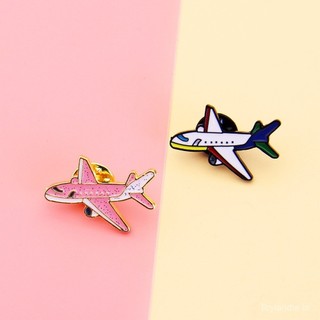 Broche de Metal Avião Brilhante Rosa Azul N2OY