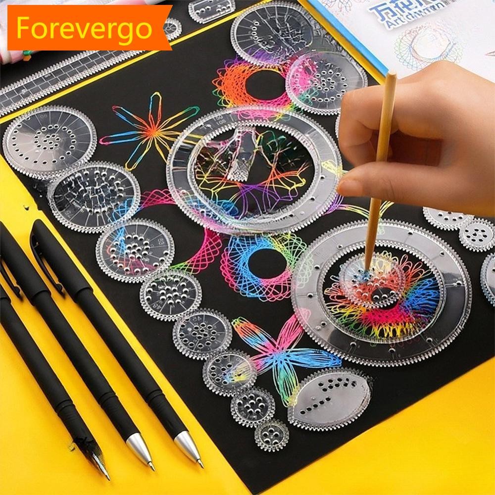 forevergo 22 Peças Conjunto De Régua Espirógrafo Geométrica Ferramentas De Desenho De Roleta Matemática Aprendizagem Pin