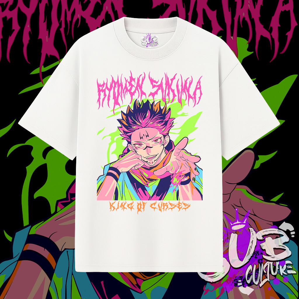 Camiseta Camisa Oversized Streetwear Jujutsu Kaise Sukuna Rei Maldições Anime Camiseta Peruana