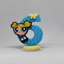 Vela de Aniversário Meninas Super Poderosas em Biscuit com Aplique | Vela Lindinha | Pronta Entrega