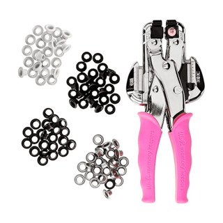 Kit com Aplicador de Ilhós Crop A Dile We R Rosa em Oferta na Shopee