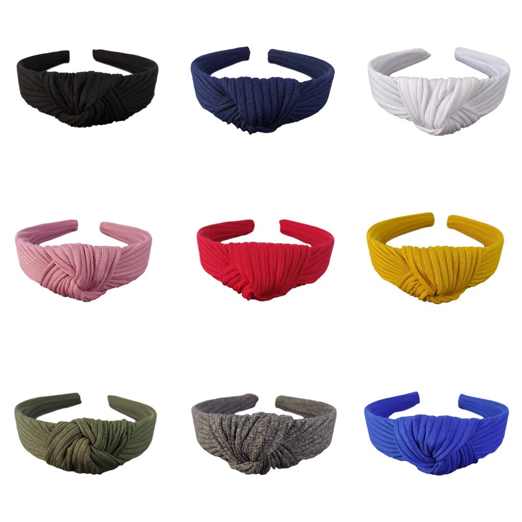 Tiara Nó Turbante Tecido Canelado Feminina Adulto