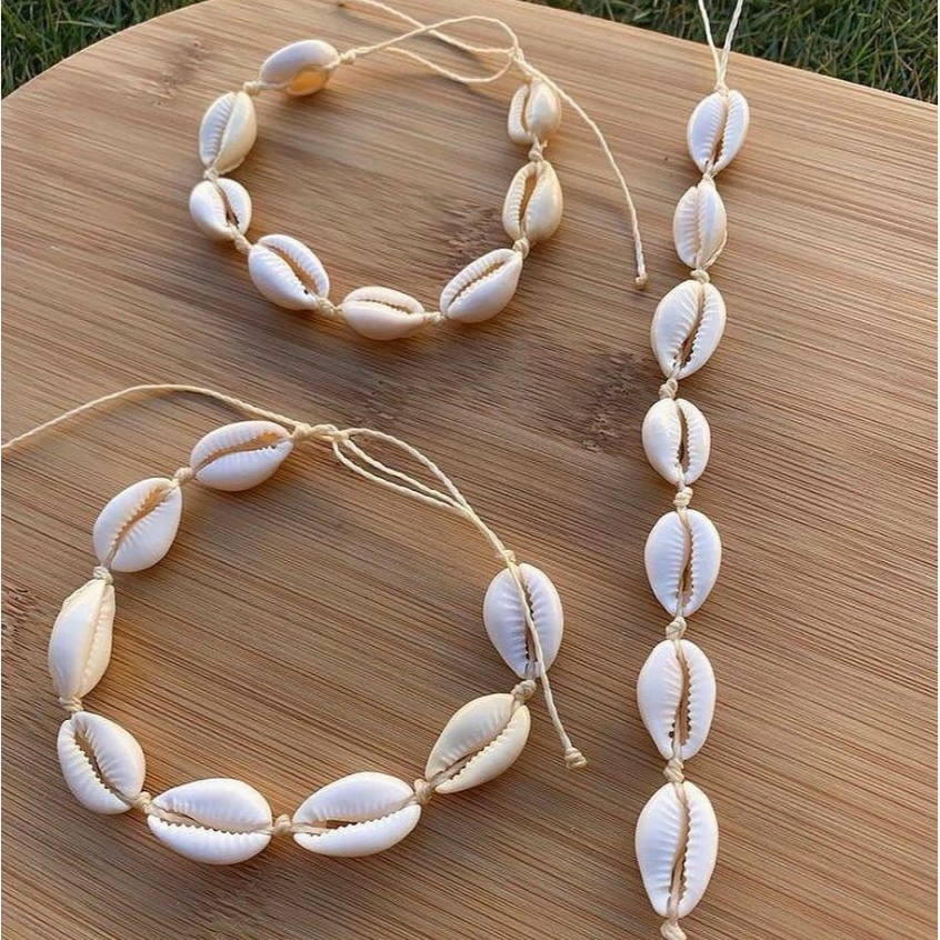 Kit Choker de Búzios Concha Praia Com Pulseira/Tornozeleira em Oferta na Shopee