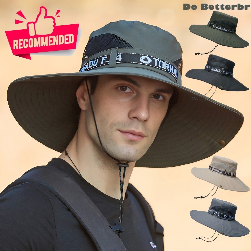 Chapéu de Sol Respirável Protetor Solar Verão para Homens com Aba Grande
