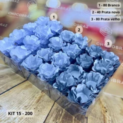 Kit 200 Forminhas de Doces Festa 80 Branco + 80 Prata Velho + 40 Prata Novo (CHOCO)