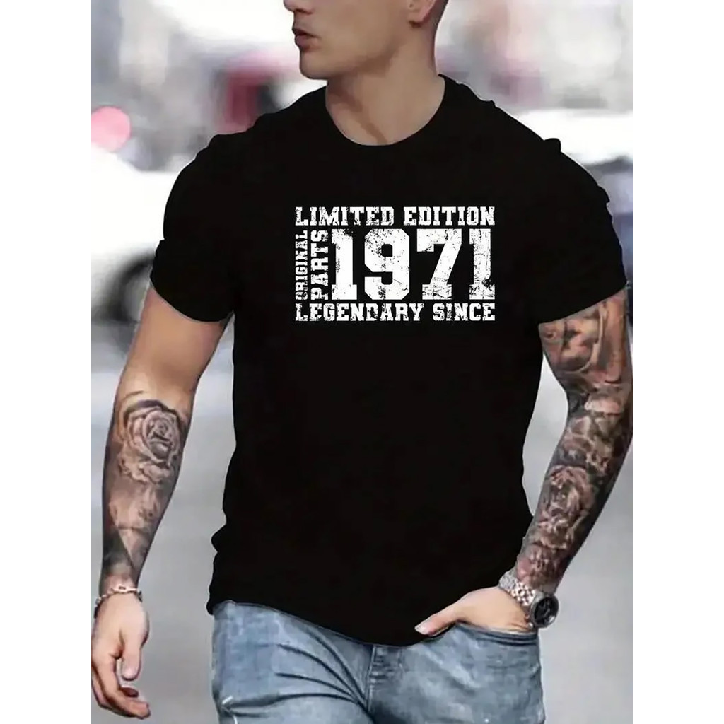 CAMISETA DE MASCULINA 1971 MODERNO MODA 100% ALGODAO em Oferta na Shopee