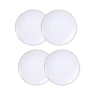 Jogo de Pratos Sobremesa Rústico 4 Peças 21 cm Porcelana Decorada Tramontina em Oferta na Shopee