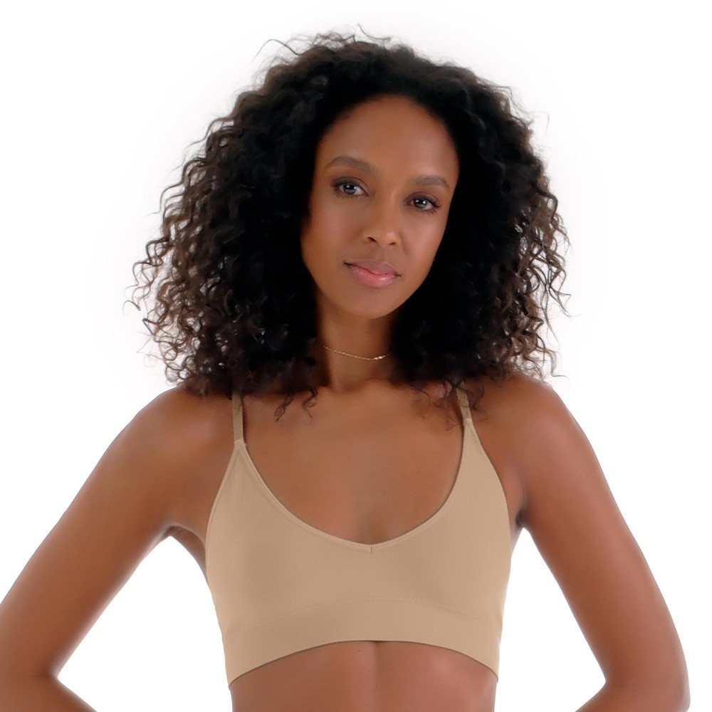 Sutiã Top Nadador Alças Finas e Reguláveis Com Bojo Removível Sem Costura Bege em Oferta na Shopee