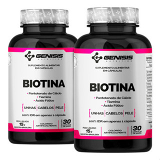 Kit 2 Biotina Vitaminas Para Cabelo Unha E Pele Ácido Fólico em Oferta na Shopee