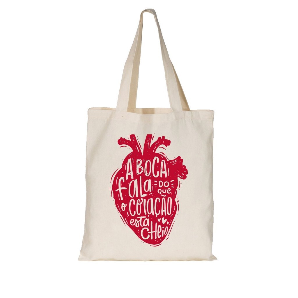 Bolsa Sacola Ecobag Algodão Frases Cristã em Oferta na Shopee