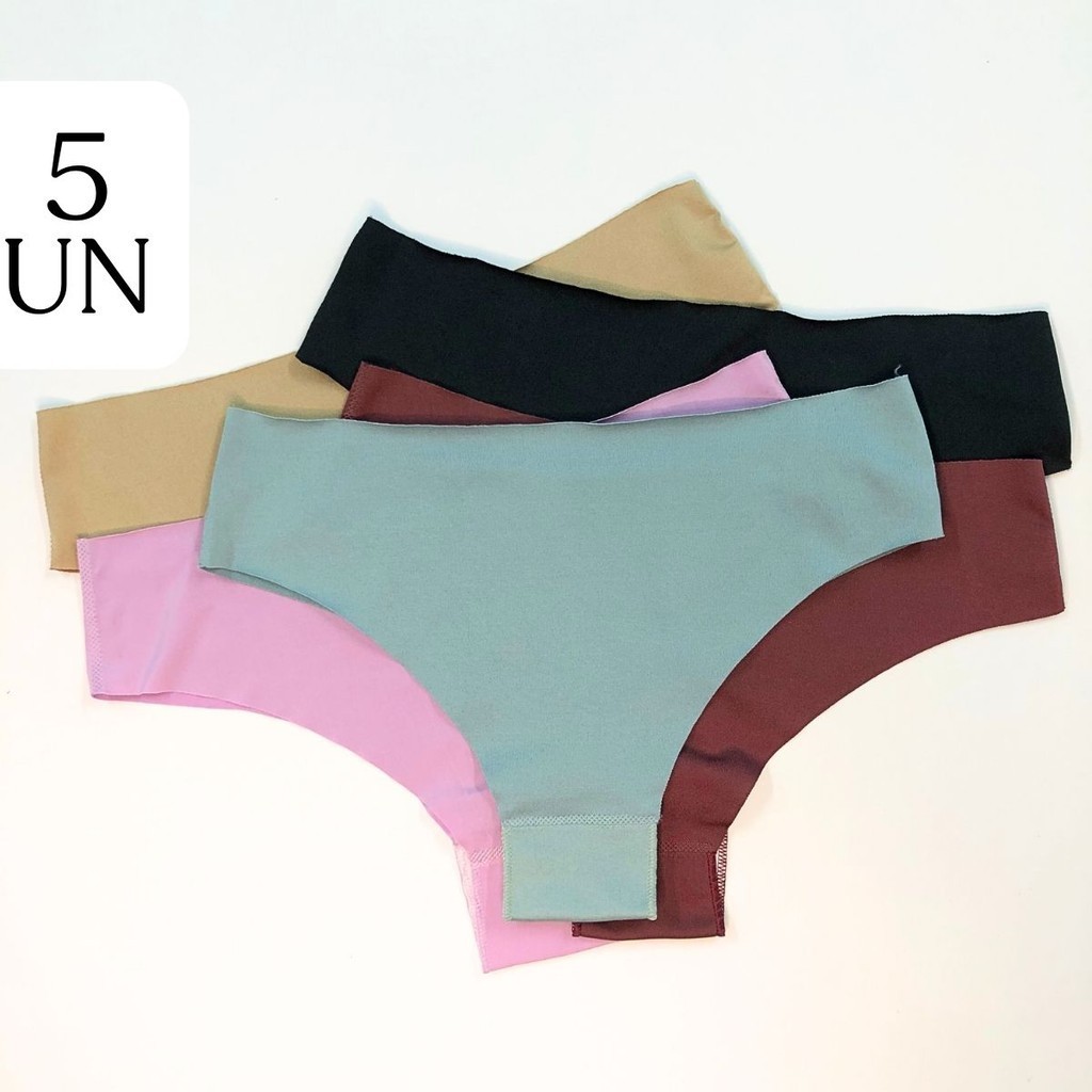 Kit 5 Calcinha Sem Costura Não Marca Calcinha Corte a Laser Tanga Ad*