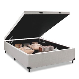 Cama Box Baú Base Casal para Colchão de 1,38m Linho Prince