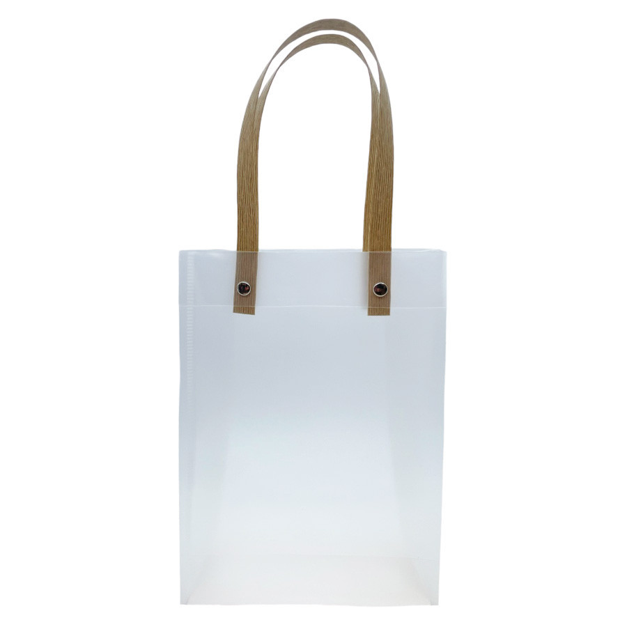 Sacola Transparente Fosca com Alça de Fibra - 15x21x7cm - 12 unidades - Rizzo