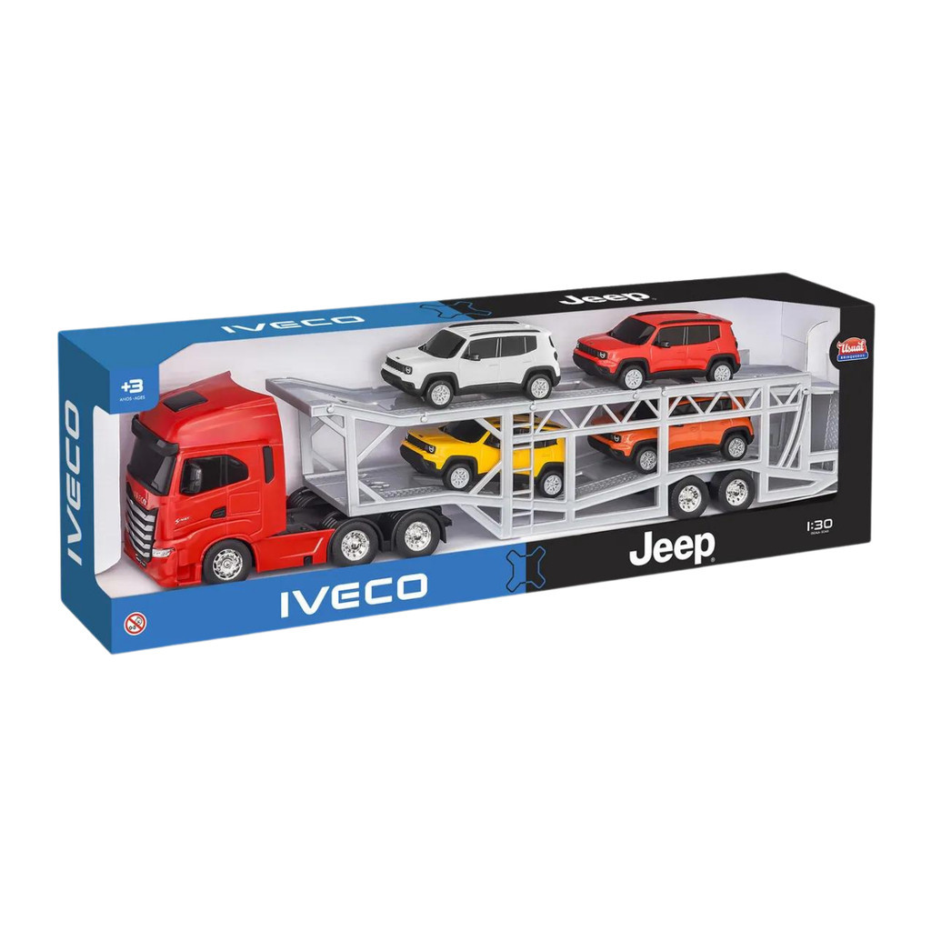 Caminhão Miniatura Iveco S-Way  Cegonha C/4 Jeep Renegade