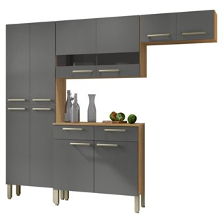 Cozinha Completa Compacta Com Balcão 10 Portas Nala Kits Paraná em Oferta na Shopee