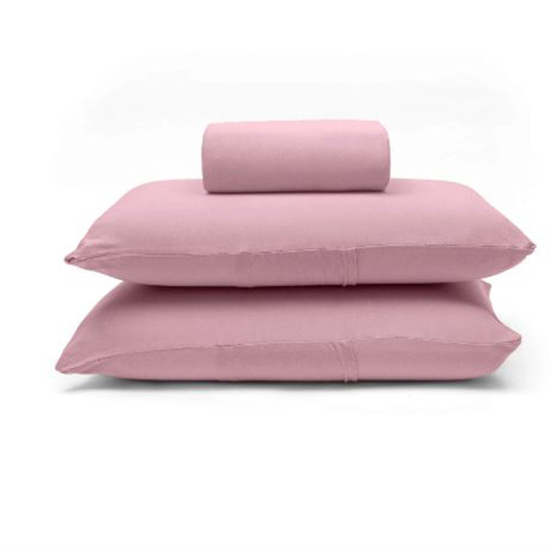 Jogo de Cama Buettner King Malha Basic Liso 3 Peças Rosa Blush
