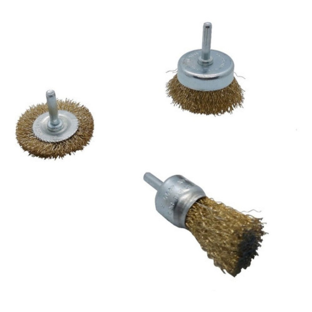 Jogo De Escovas De Aço Circulares Com 3 Peças em Oferta na Shopee