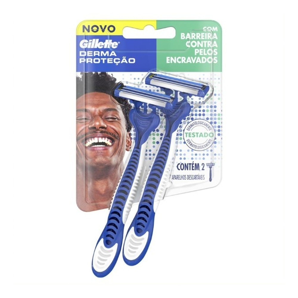Aparelho de Barbear Gillette Derma Protecao 2 Unidades em Oferta na Shopee