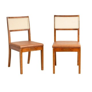 Kit 2 Cadeiras Madeira Maciça Tiê CabeCasa MadeiraOriginals Amêndoa/Caramelo em Oferta na Shopee