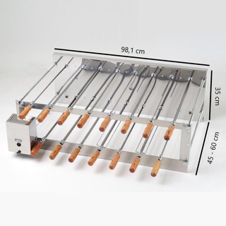 Churrasqueira Rotativa Inox Dupla 15 Espetos a Carvão Bivolt Largura Regulável Churrasco Arke em Oferta na Shopee