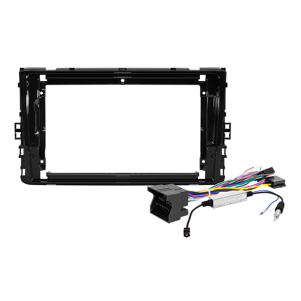 Kit Moldura Painel 9 Pol T-Cross Virtus Novo Polo 2018 19 A 22 2 Din Black Piano Chicote Som Plug Antena em Oferta na Shopee