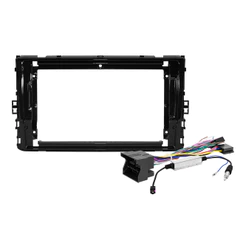Kit Moldura Painel 9 Pol T-Cross Virtus Novo Polo 2018 19 A 22 2 Din Black Piano Chicote Som Plug Antena