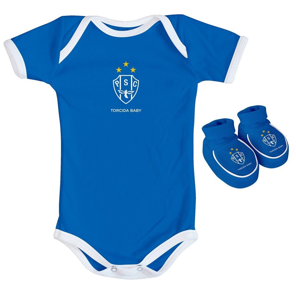 Kit Infantil Torcida Baby Paysandu Body Curto + Pantufa