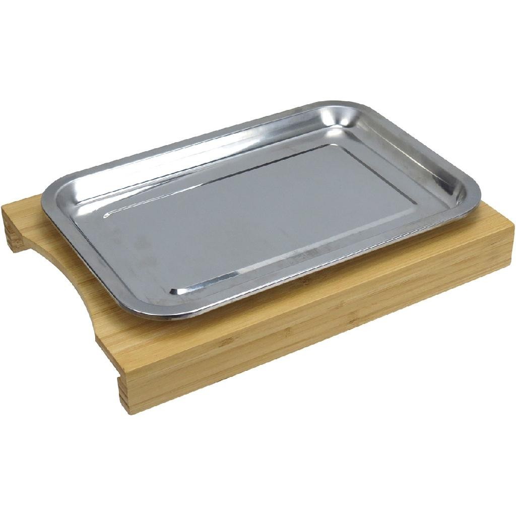 TÁBUA DE CORTE 1 GAVETA COLETORA INOX HOME&CO RETANGULAR BAMBU 4x34x24cm NATURAL