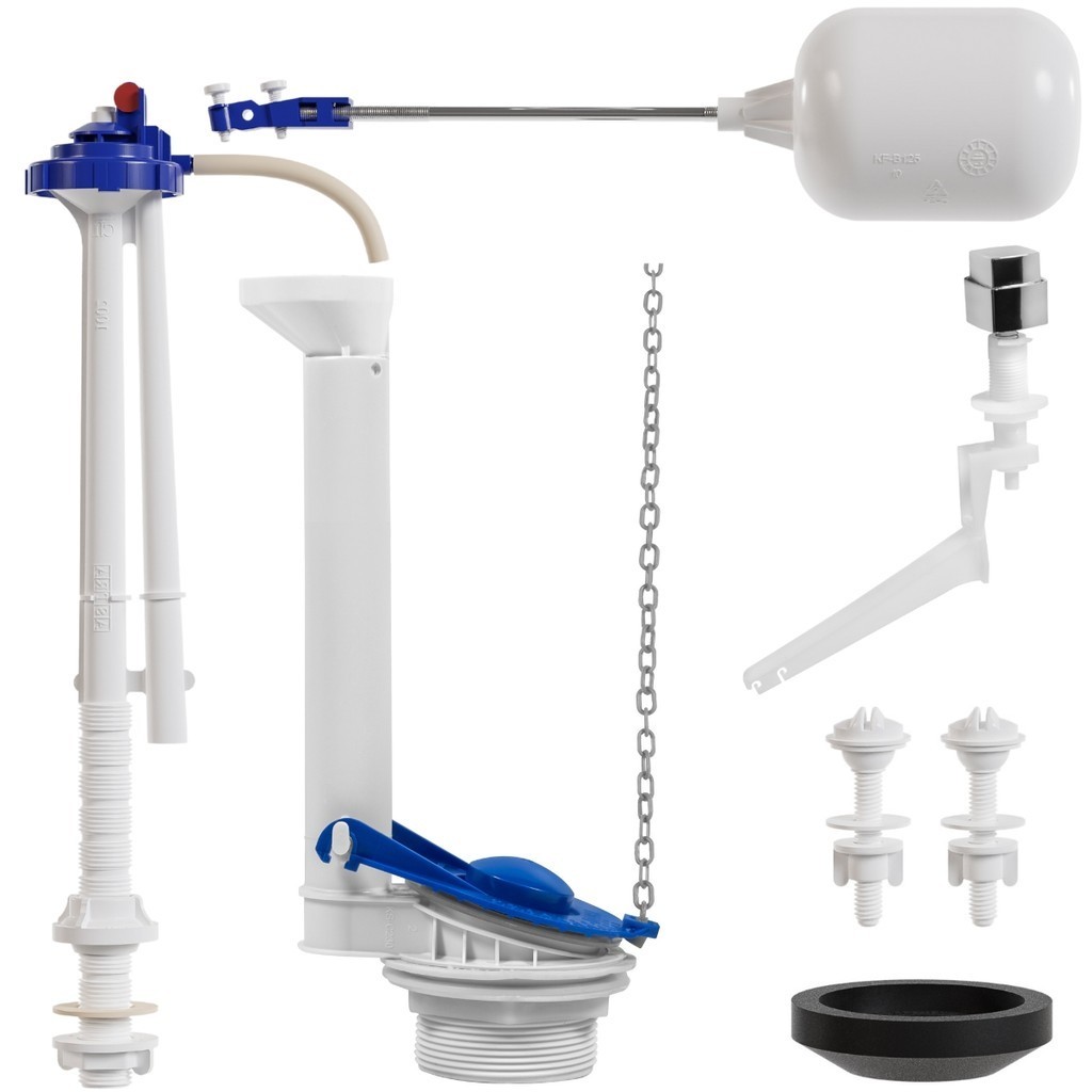 Kit Mecanismo Reparo Completo Universal Acionamento Lateral com Boia Caixa Acoplada Descarga Astra Sistema Vaso