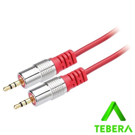 Cabo P2 + P2 ST Gold Fitz 3m Vermelho - Qualidade Premium para Áudio Cristalino