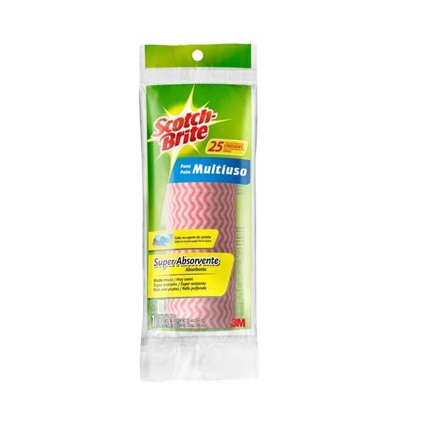 Pano Multiuso SCOTCH-BRITE 22CM X 30CM Rosa Rolo com 25 3M