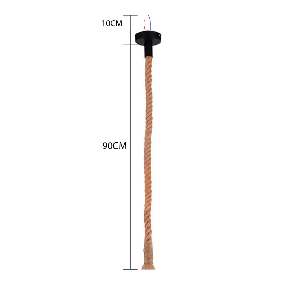 Detalhes do Kit 3 Pendente Corda 1M Retro Vintage Rústico Sisal E27 Para Decoração Com Detalhes Pérola Preta