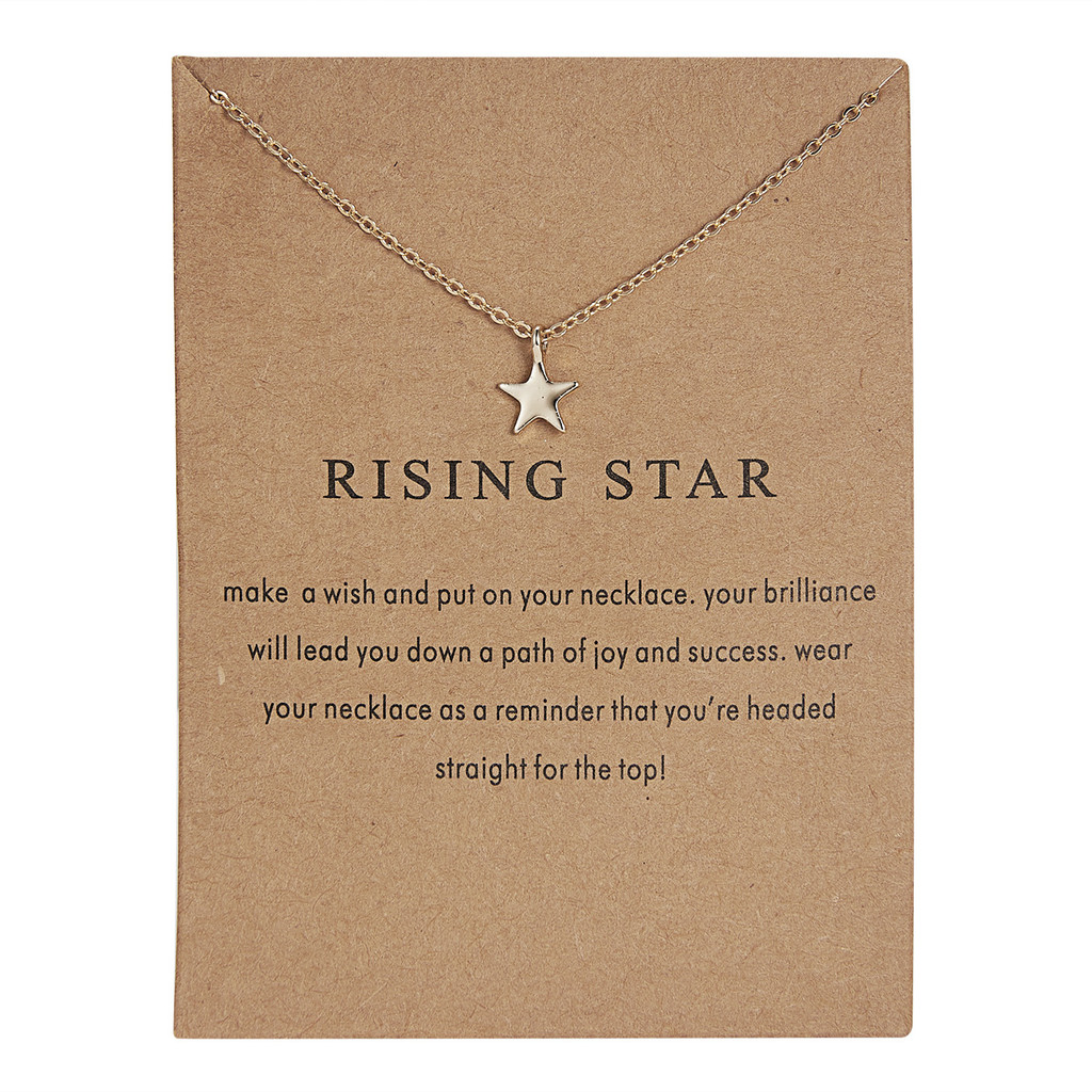 Jóias Risingstar Cartão de papel Star Alloy Necklace Versão coreana Jóias simples Preço baixo