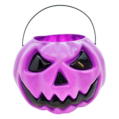 Baldinho de Halloween com Alça - Abóbora Roxo - 13x17cm - 1 unidade - Rizzo