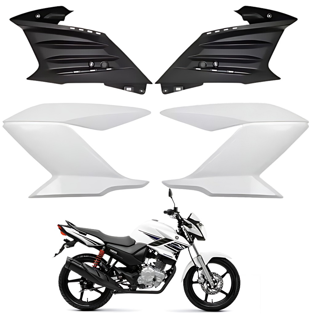 KIT CARENAGEM ALETA ABA COMPLEMENTO FAZER 150 BRANCO 2014 2015 2016 2017 2018 PARAMOTOS YAMAHA