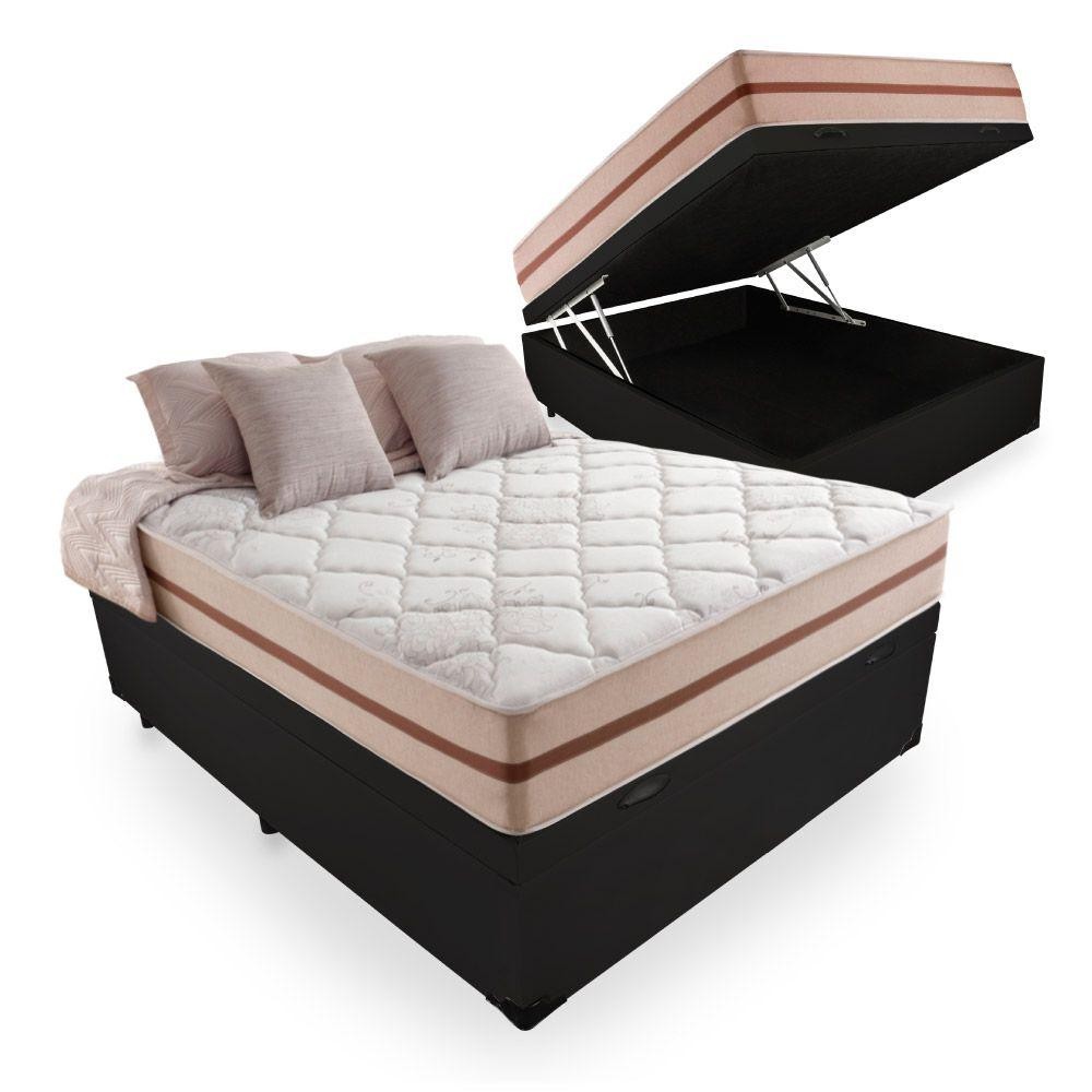 Cama Box Baú Casal + Colchão de Molas Ensacadas - Anjos - Classic 138cm - Home & Living