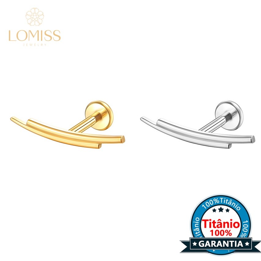 Lomiss Piercing Helix Tragus Labret Titânio Barras Curvo
