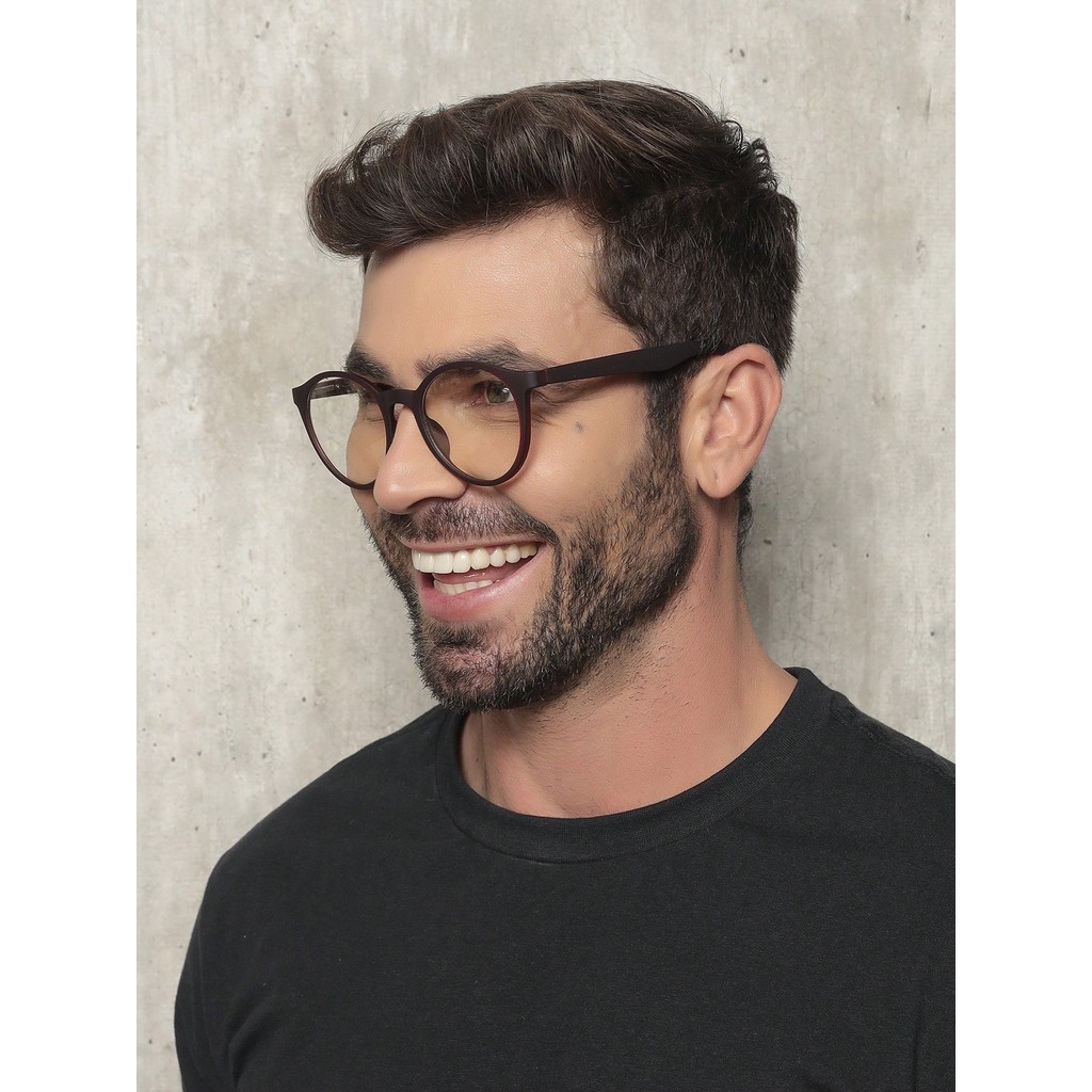 9700 ARAMCAO DE OCULOS GRAU REDONDO FEMININO MASCULINO TR90 LENTE UV400 HASTE FLEXIVEL