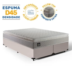 Cama Box com Colchão de Espuma D45 Pillow Top Strong Queen 158cm
