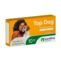 Vermífugo Cães Top Dog 10kg 4 Comprimidos Ouro Fino Giárdia