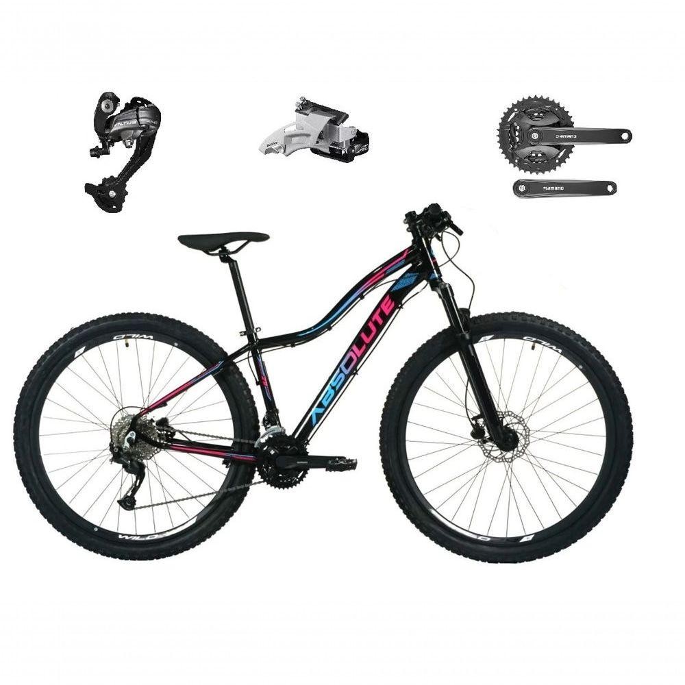 Bicicleta Feminina Aro 29 Absolute Hera 27v Câmbios Shimano Altus Freios Hidráulicos - Preto Tam.17