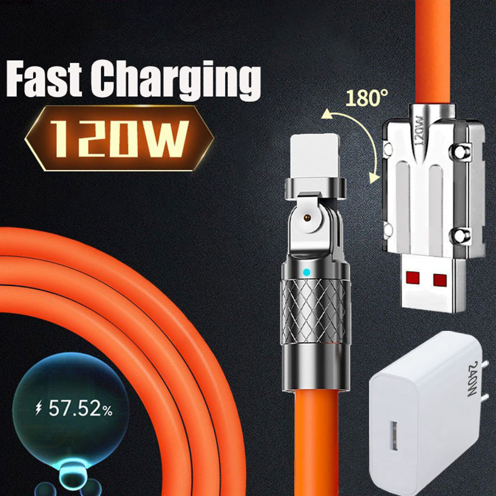 Fast Charging Tipe C Micro USB iOS Apel Lightning 240W 1.0M Pengisian Cepat Type C Untuk Android