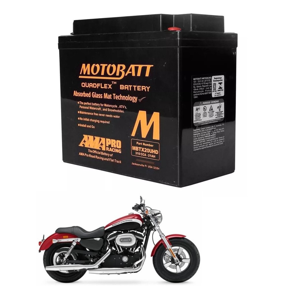 Bateria XL 1200 CUSTOM CA  - Mod. Original (Motobatt 21A)