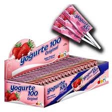 Pirulito Mastigável Yogurte Morango 50Un em Oferta na Shopee