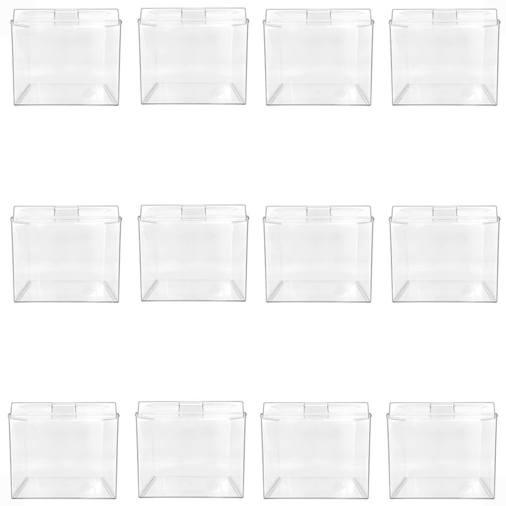 Kit 12 Potes Acrílico Quadrado com Tampa 3,3 Litros em Oferta na Shopee