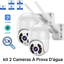 KIT 2 CAMERAS DE SEGURANÇA SMART WIFI YOOSEE E ICSEE FULL HD A8 1080P A Prova D água