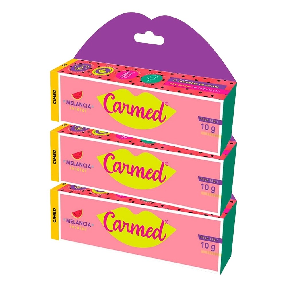 Kit 3 und Carmed Hidratante Labial Melancia 10g em Oferta na Shopee